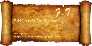 Füstös Tibor névjegykártya