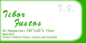 tibor fustos business card